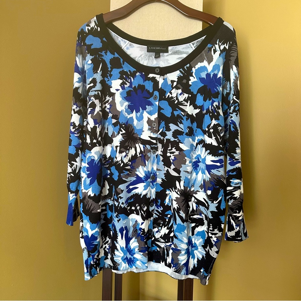HOST PICK! Lane Bryant Blue Floral Cardigan
